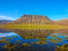 Iceland. Landscape in fjord Alftafjordur during autumn. Art Print